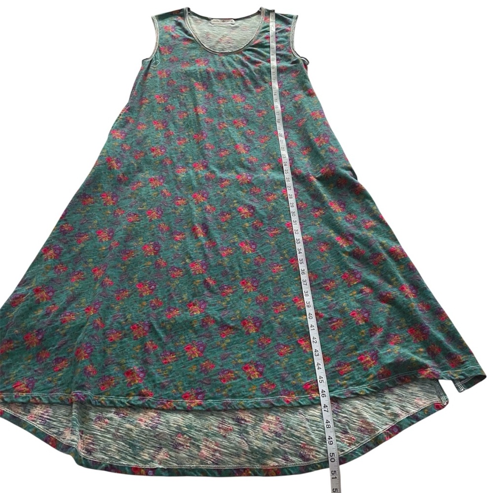 Naturallife Hangout Floral Cotton Midi Dress in Green M Oversized Pockets - Picture 8 of 9